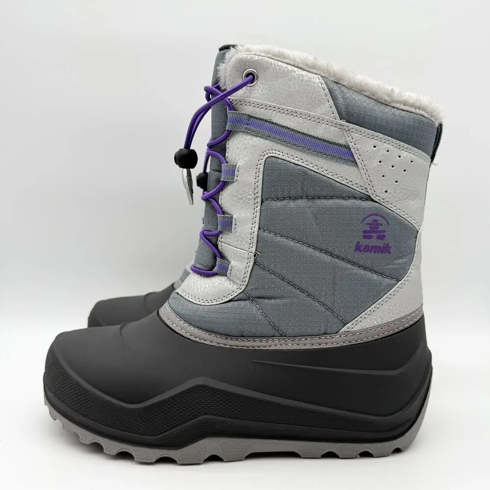 Kamik Kids Maxx Winter Boots US 6 EU 38 Gray Waterproof EUC